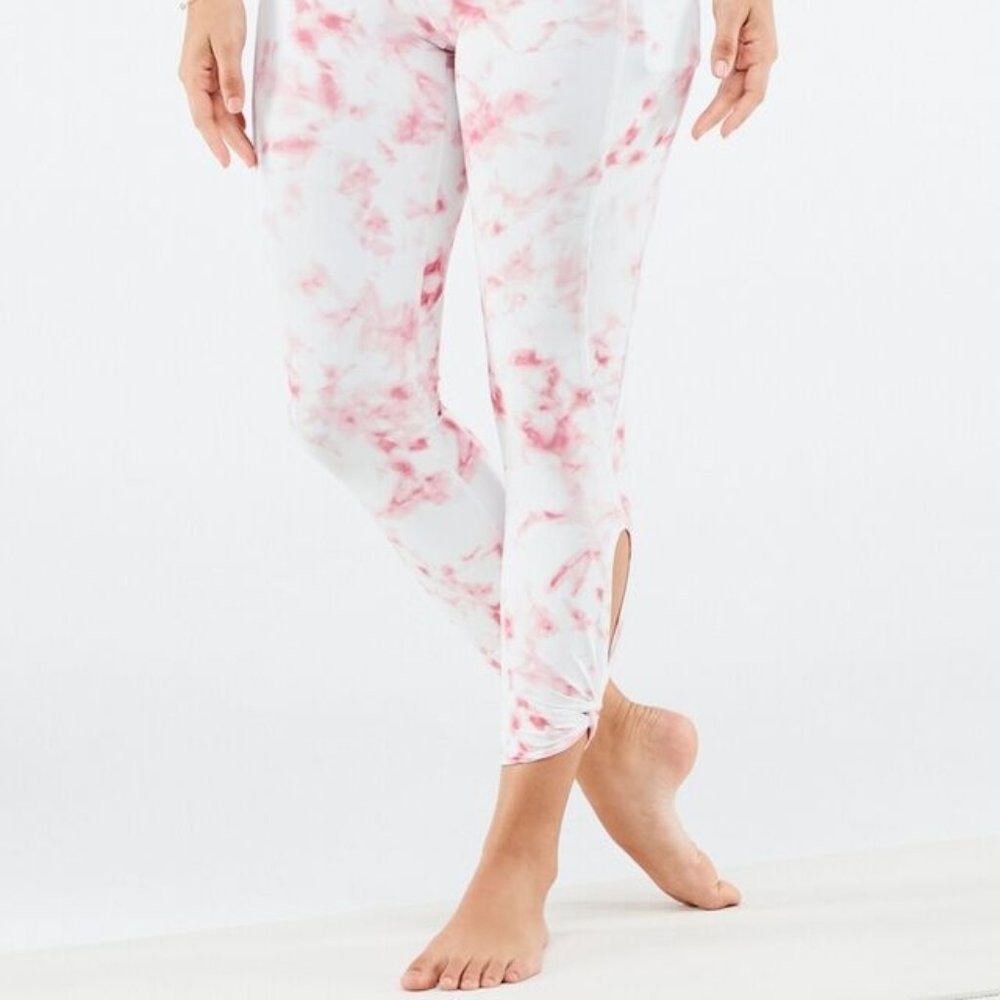 Fabletics Oasis PureLuxe High-Waisted 7/8 Legging, Red Smokey Marble, Size S